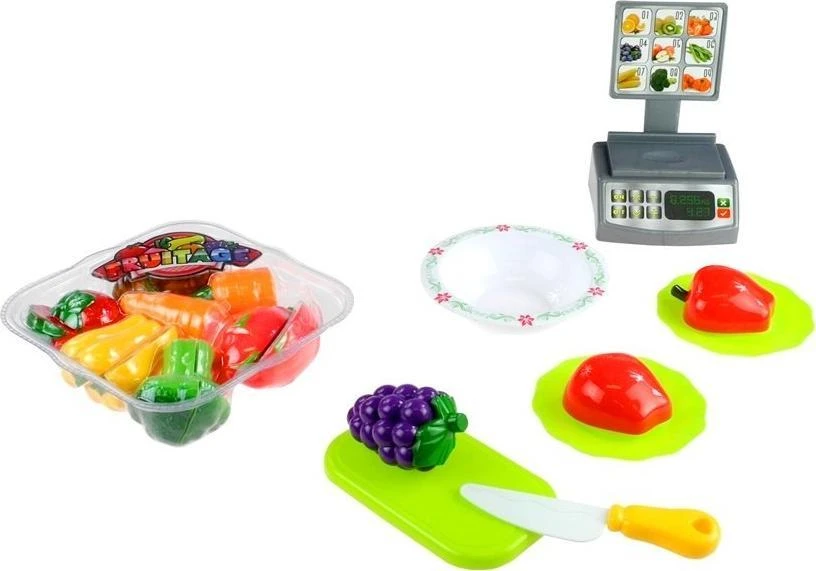 Lean Toys LeanToys krepšelis su daržovėmis pjaustymui + Svarstyklės Sklepowa