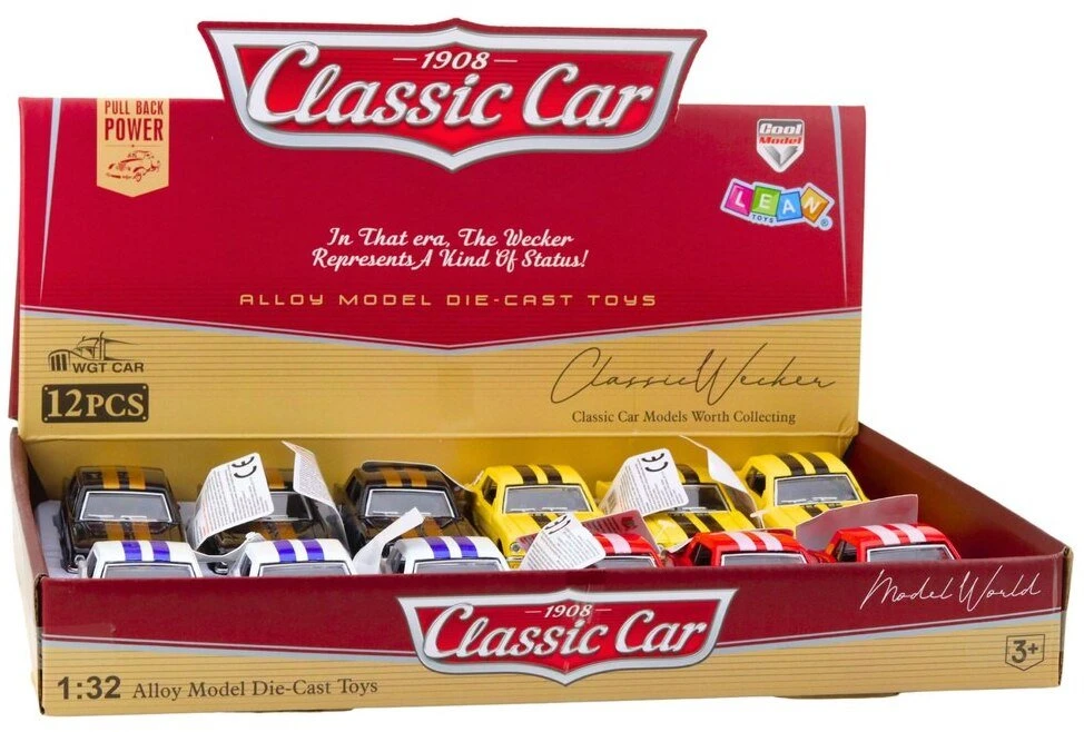 Lean Toys Klasikinis metalinis automobilis su atidaromomis durimis, 1:32