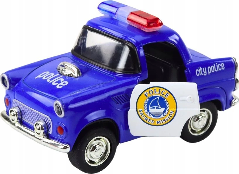 Lean Toys Klasikinis policijos automobilis 1:38 su šviesomis ir garsais, mėlynas