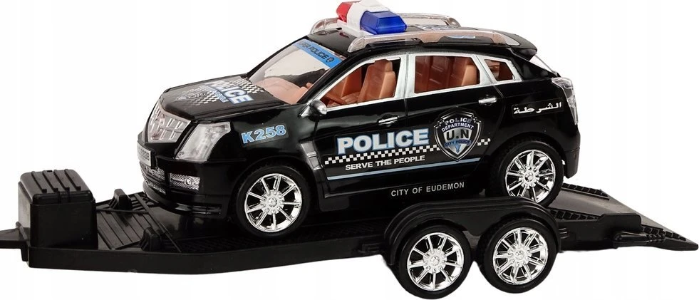 Lean Toys Žaislinis policijos visureigis su priekaba