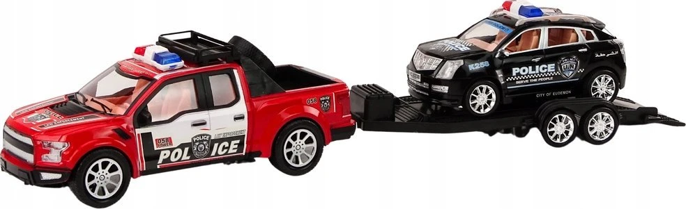 Lean Toys Žaislinis policijos visureigis su priekaba