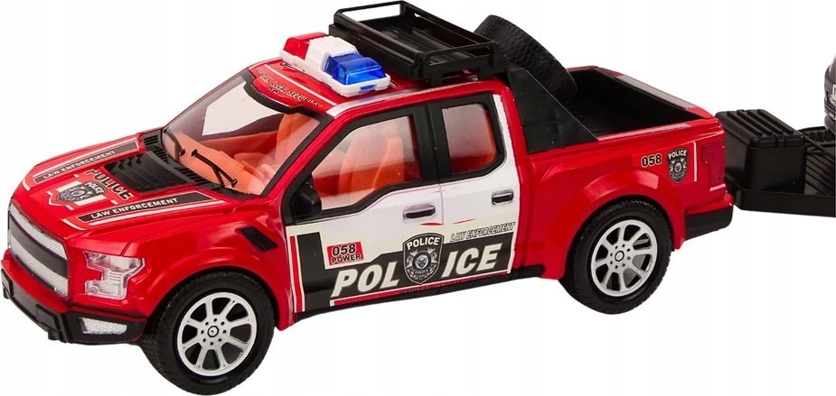 Lean Toys Žaislinis policijos visureigis su priekaba