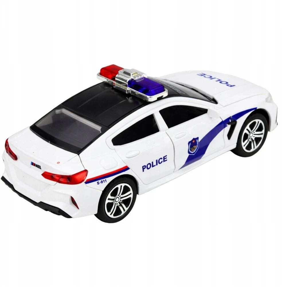 Lean Toys Policijos automobilis baltas
