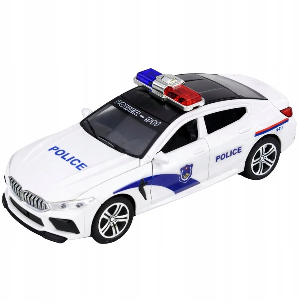 Lean Toys Policijos automobilis baltas