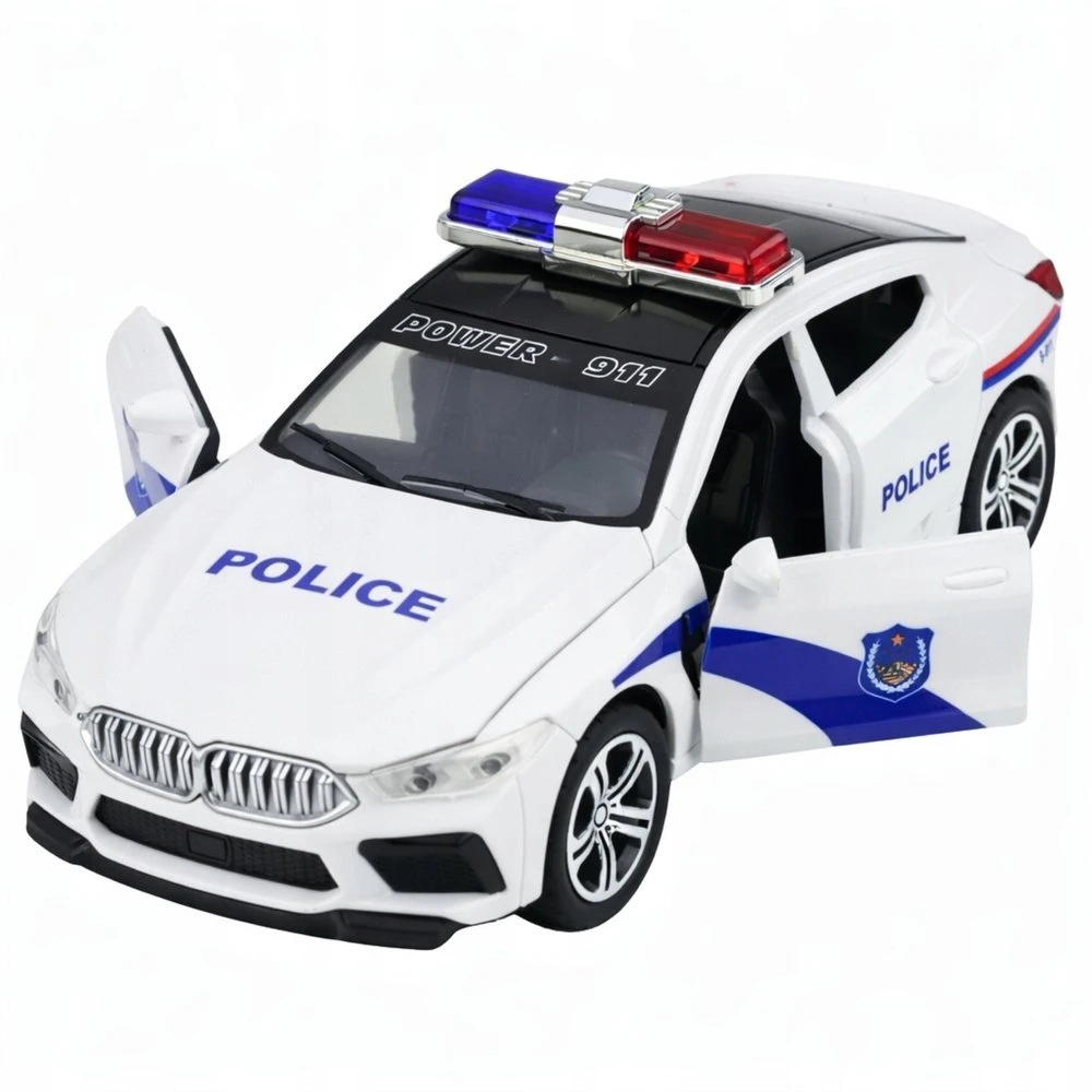 Lean Toys Policijos automobilis baltas