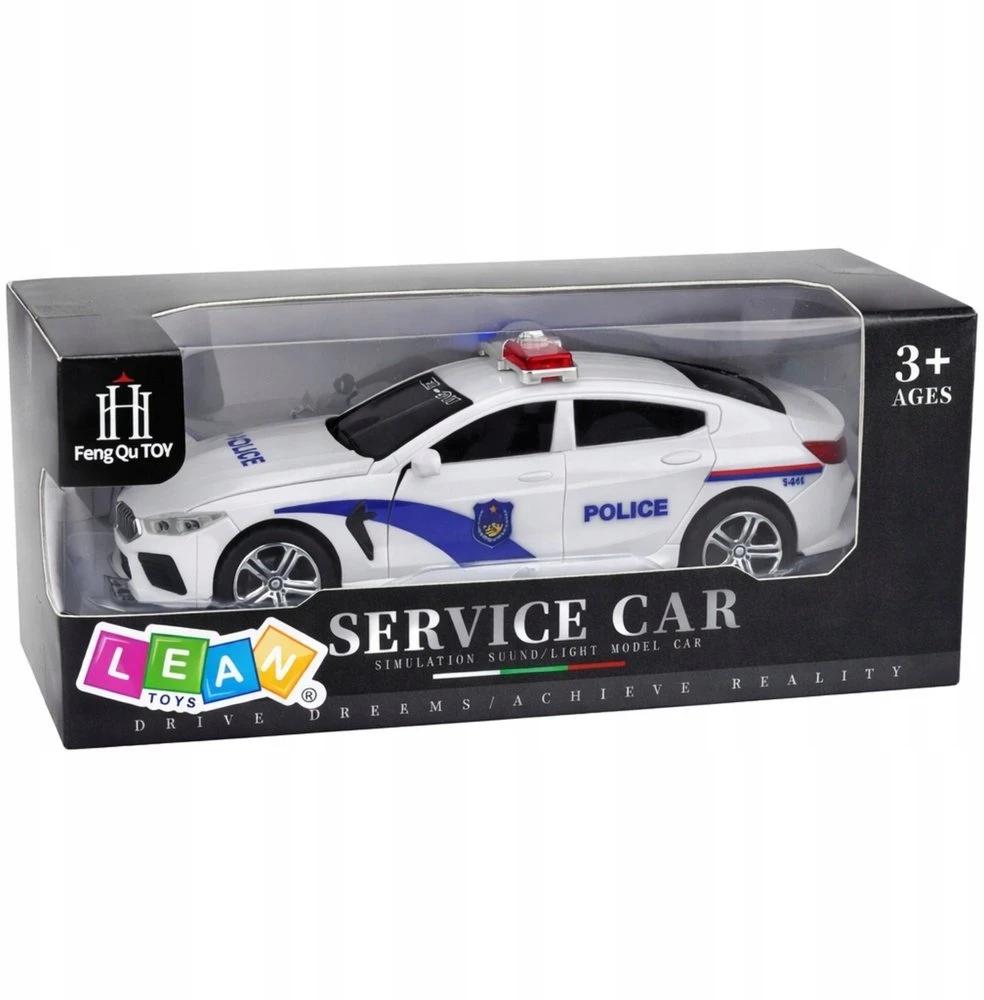 Lean Toys Policijos automobilis baltas