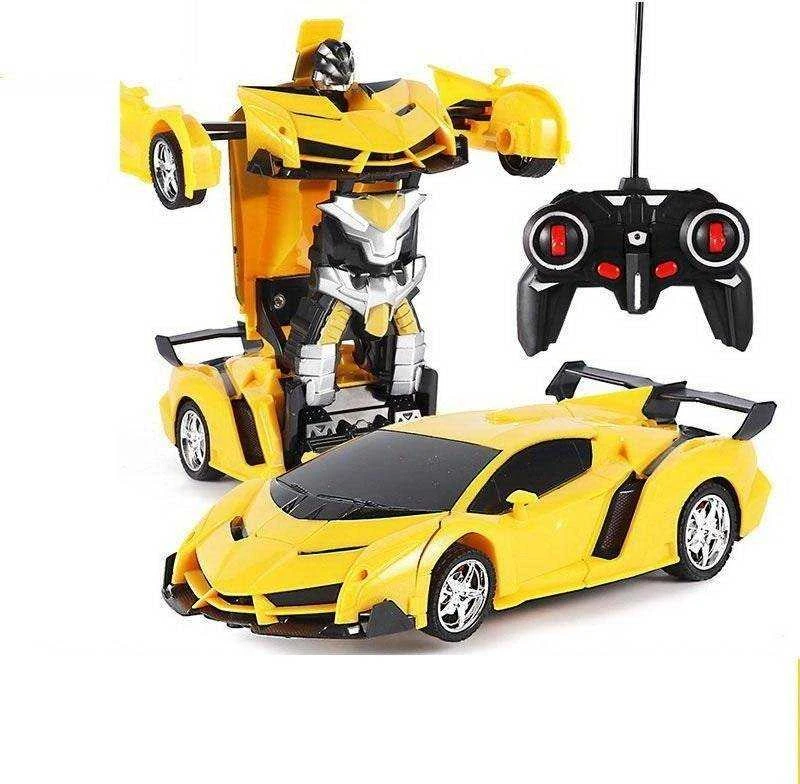 Auto Robotas transformeris 2in1 Lean Toys, geltonas