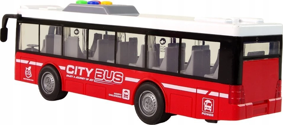 Lean Toys Baterijomis varomas autobusas su šviesomis ir garsais, 1:16 mastelis
