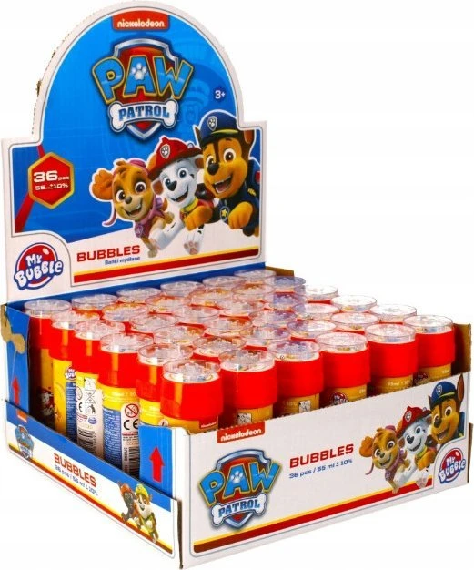 Lean Toys Paw Patrol muilo burbulai 55 ml, raudoni