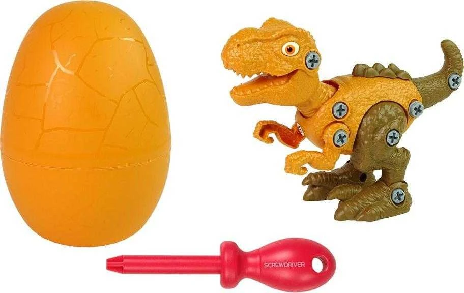 Zestaw Žaislinis dinozaurų rinkinys su atsuktuvu Lean Toys, geltonas
