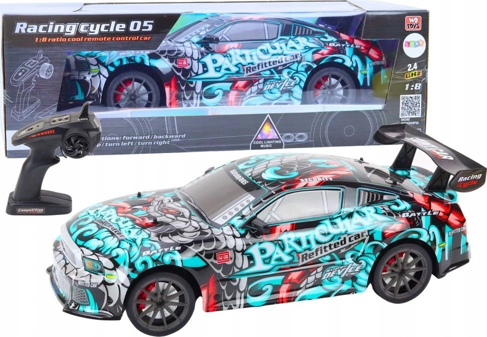 Lean Toys Nuotoliniu būdu valdomas sportinis automobilis 1:8 su šviesomis ir garsais