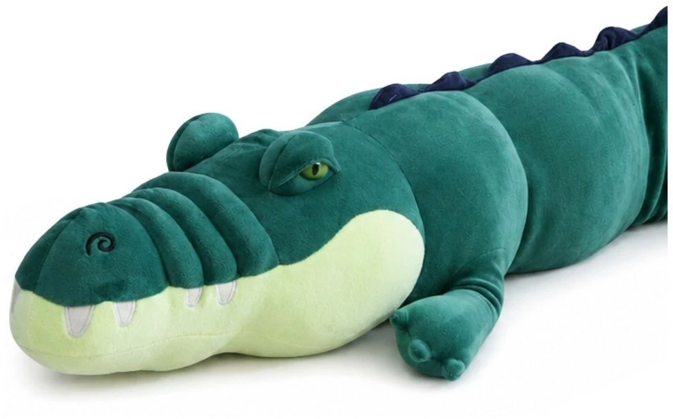 Lean Toys Pliušinis krokodilas, tamsiai žalias, 150 × 25 × 25 cm