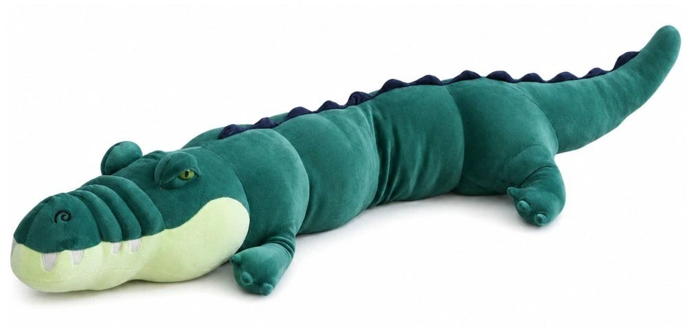Lean Toys Pliušinis krokodilas, tamsiai žalias, 150 × 25 × 25 cm