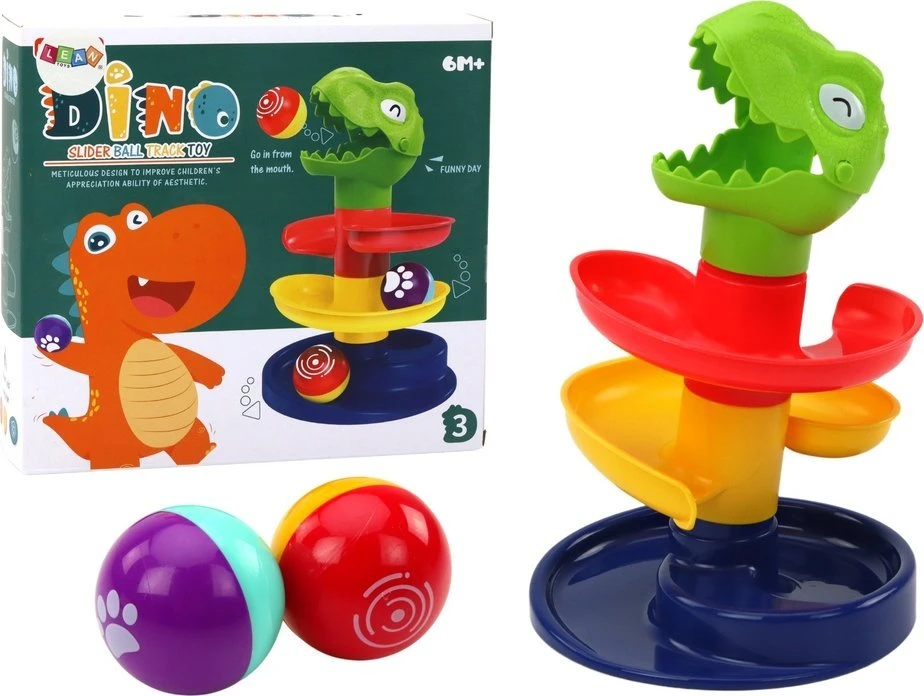 Edukacyjna Kamuoliukų čiuožykla Lean Toys Dinozauras