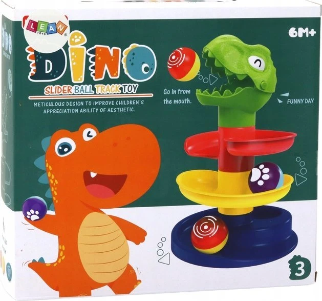 Edukacyjna Kamuoliukų čiuožykla Lean Toys Dinozauras