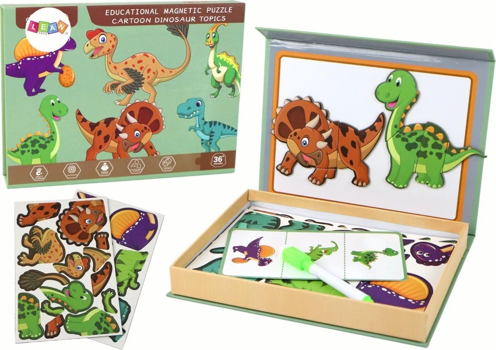 Edukacinis magnetinis žaidimas Lean Toys Dinozaurai