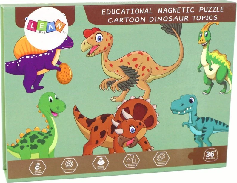 Edukacinis magnetinis žaidimas Lean Toys Dinozaurai