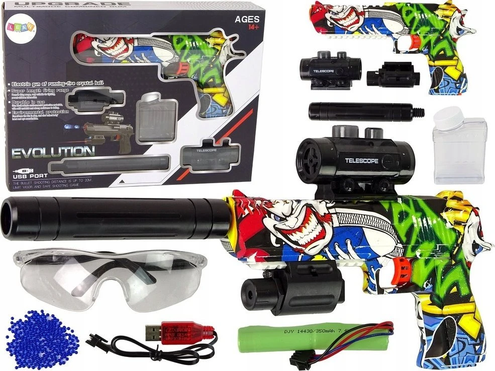 Lean Toys Elektrinis vandens šautuvas su strėlėmis 2in1, žalias