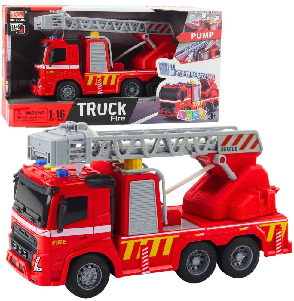 Lean Toys Gaisrinė mašina 1:16 su šviesos ir garso efektais