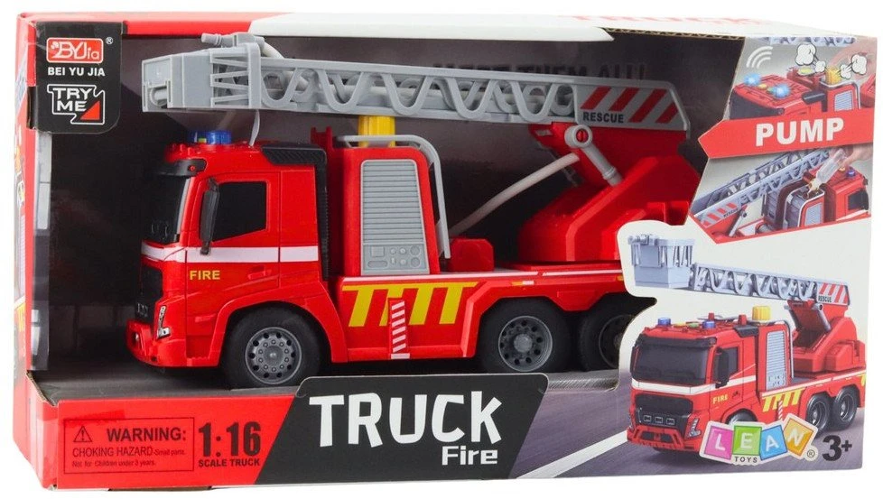 Lean Toys Gaisrinė mašina 1:16 su šviesos ir garso efektais