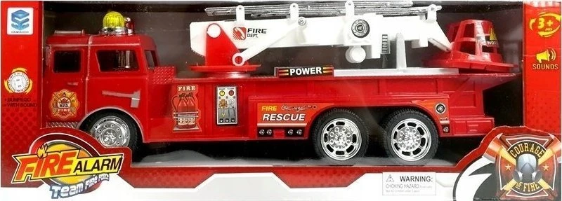 Lean Toys Raudona gaisrinė mašina su garso ir šviesos efektais