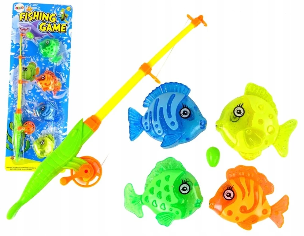 Lean Toys Gra Įgūdžių žaidimas vaikams Meškerė 4 Spalvingos Žuvys