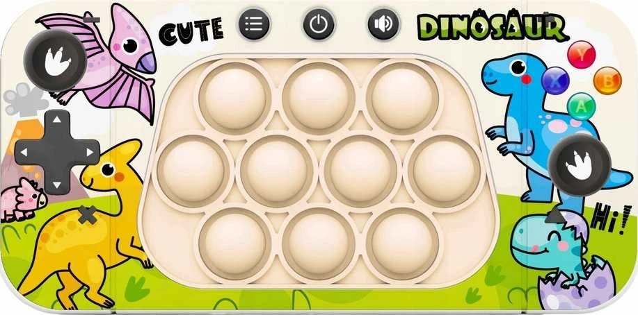Lean Toys Pop It žaidimo konsolė su dinozaurų tema, 4 žaidimo režimai