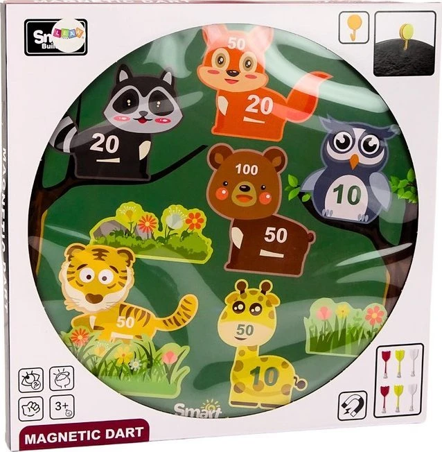 Lean Toys Magnetinė gyvūnų smiginio lenta vaikams
