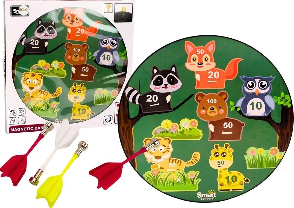 Lean Toys Magnetinė gyvūnų smiginio lenta vaikams