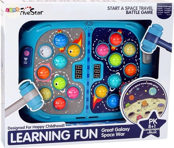 Lean Toys Interaktyvus kosminis žaidimas „Wack A Mole“