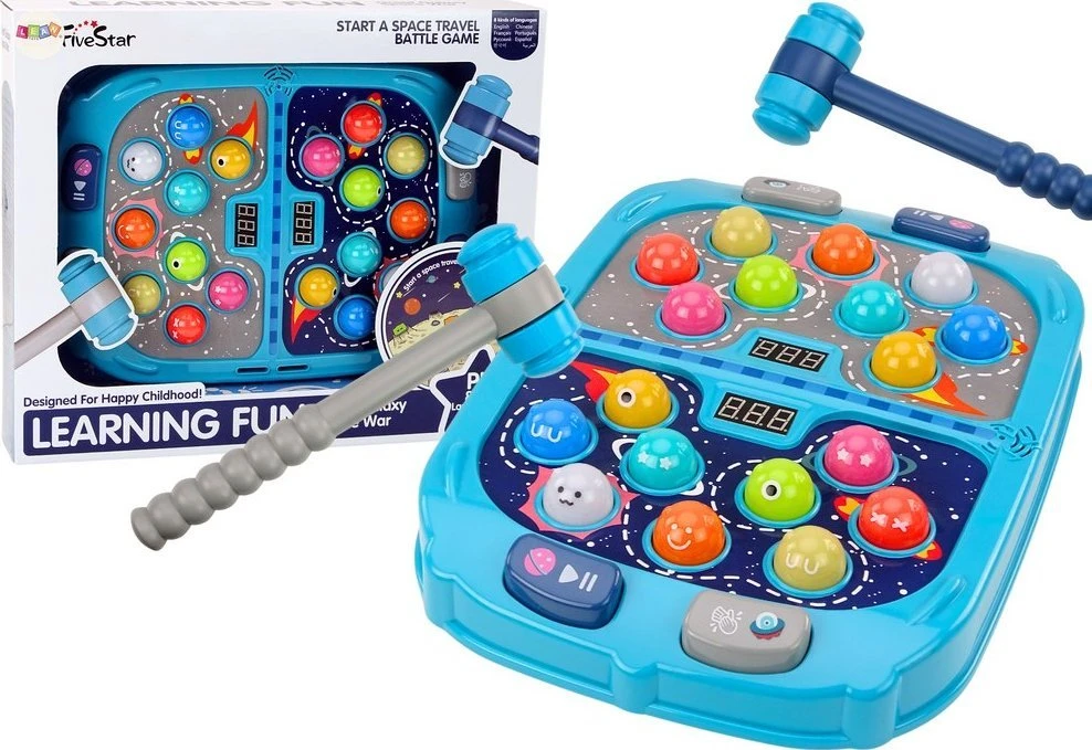Lean Toys Interaktyvus kosminis žaidimas „Wack A Mole“