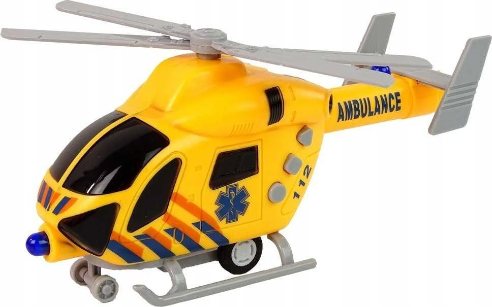 Žaislinis Pagalbos sraigtasparnis su garsais Lean Toys, geltonas
