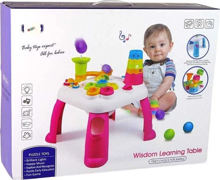 Lean Toys Interaktyvus žaidimų stalas vaikams LeonToys su šviesos diodais, 40x51 cm