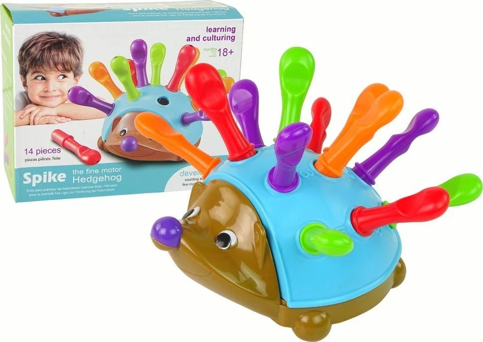 Jeżyk Lean Toys Ežiuko galvosūkis Mėlynos spalvos Spalvingi smaigaliai