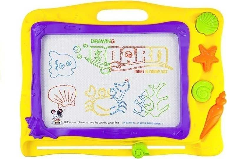 Lean Toys LeanToys jūrinė užrašų lenta + 3 antspaudai spalvingas fonas