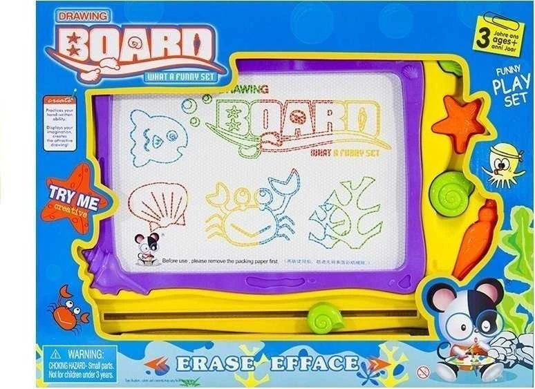 Lean Toys LeanToys jūrinė užrašų lenta + 3 antspaudai spalvingas fonas