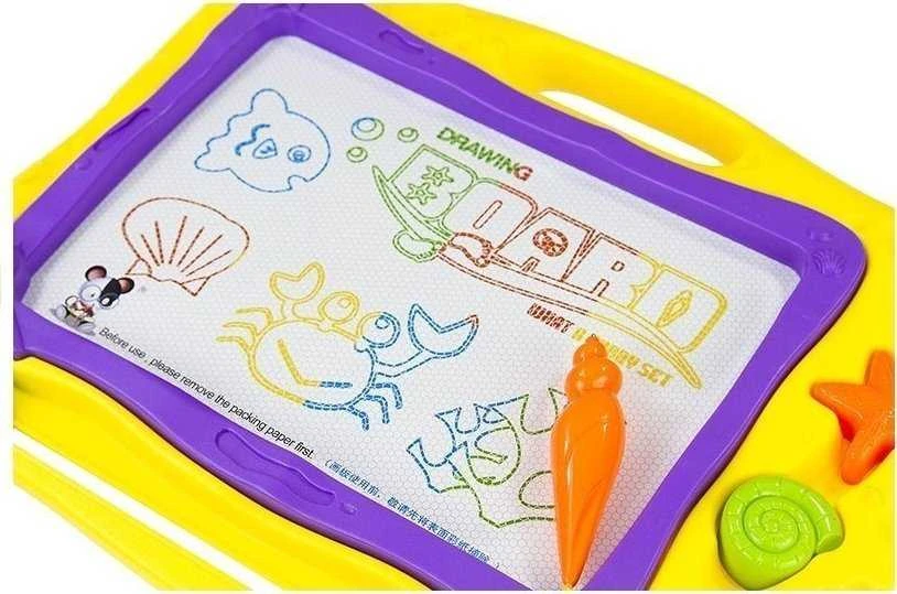 Lean Toys LeanToys jūrinė užrašų lenta + 3 antspaudai spalvingas fonas