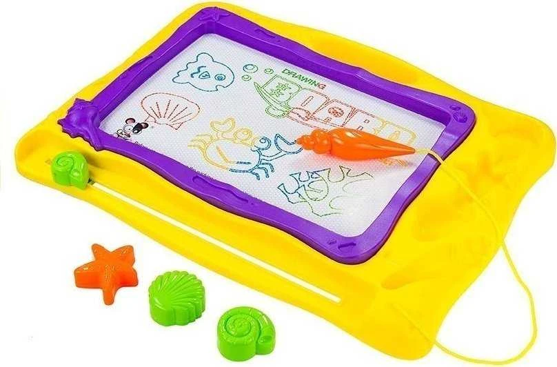 Lean Toys LeanToys jūrinė užrašų lenta + 3 antspaudai spalvingas fonas