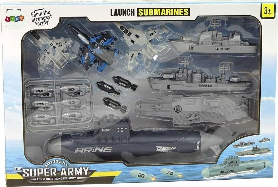 Lean Toys Karinis Žaidimų Rinkinys su Laivais ir Lėktuvais