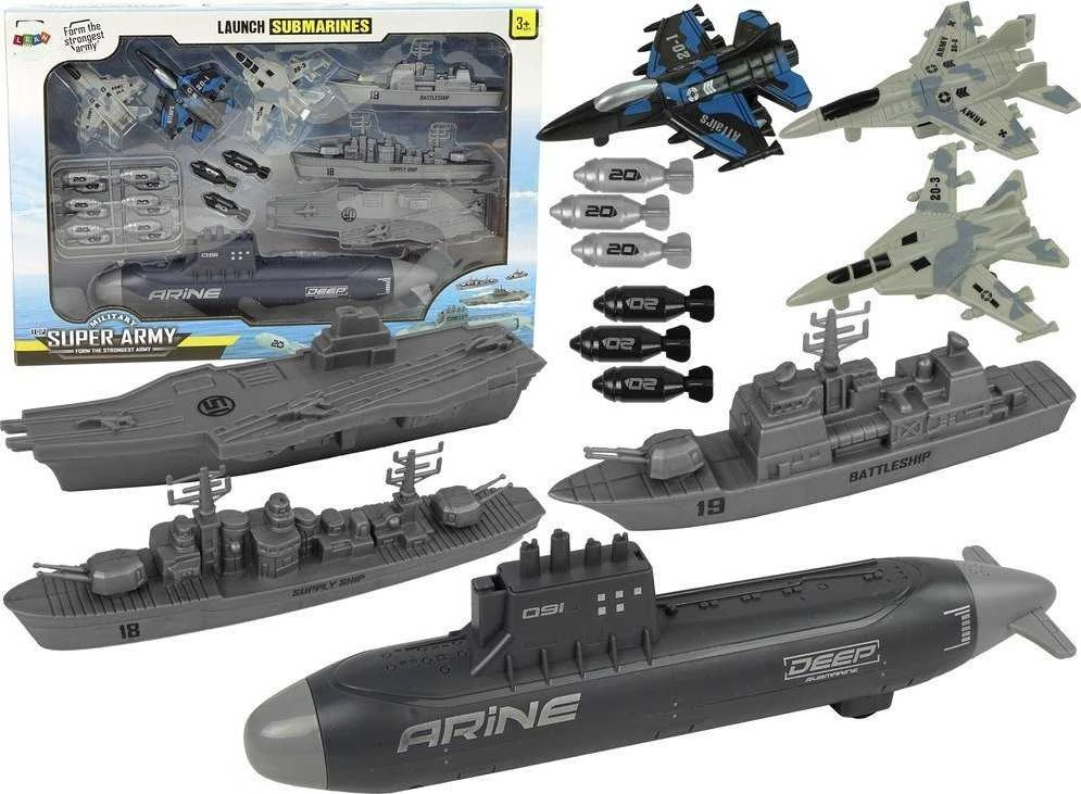 Lean Toys Karinis Žaidimų Rinkinys su Laivais ir Lėktuvais