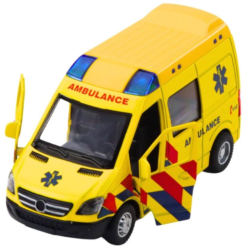 Lean Toys Greitosios pagalbos automobilis su traukiamu mechanizmu 1:32