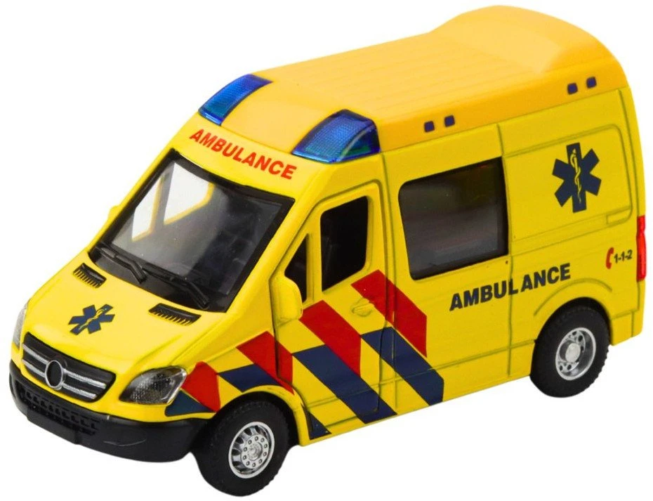 Lean Toys Greitosios pagalbos automobilis su traukiamu mechanizmu 1:32