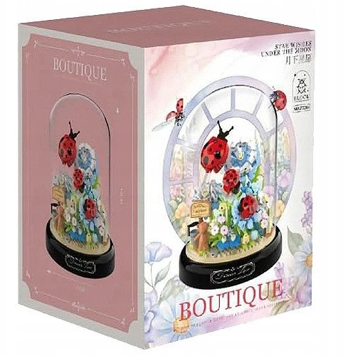 Lean Toys Gėlių Kompozicijos konstruktorius su Boružėlėmis Kupole, 596 vnt.