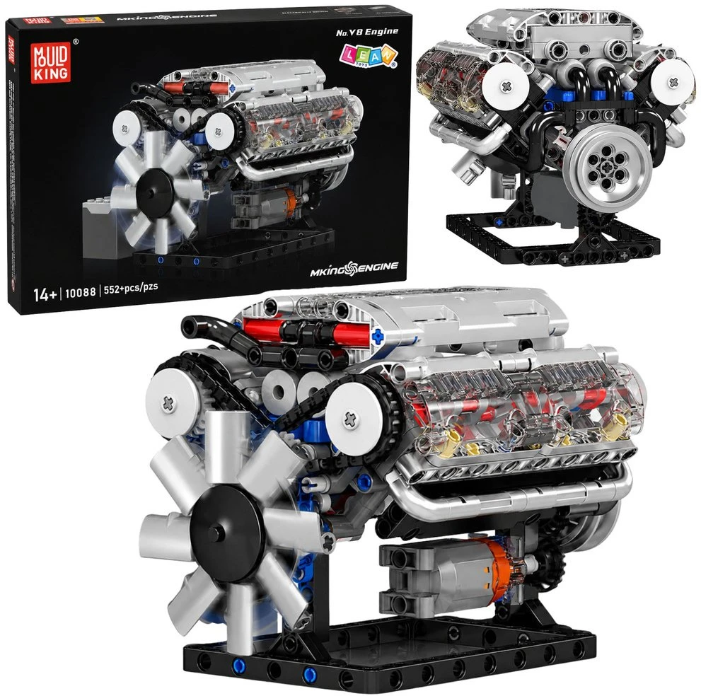 Lean Toys Konstruktoriaus rinkinys V8 variklis 552 vnt.