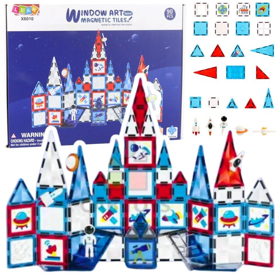 Lean Toys Magnetinis konstruktorius Window Art X6010, 90 vnt.
