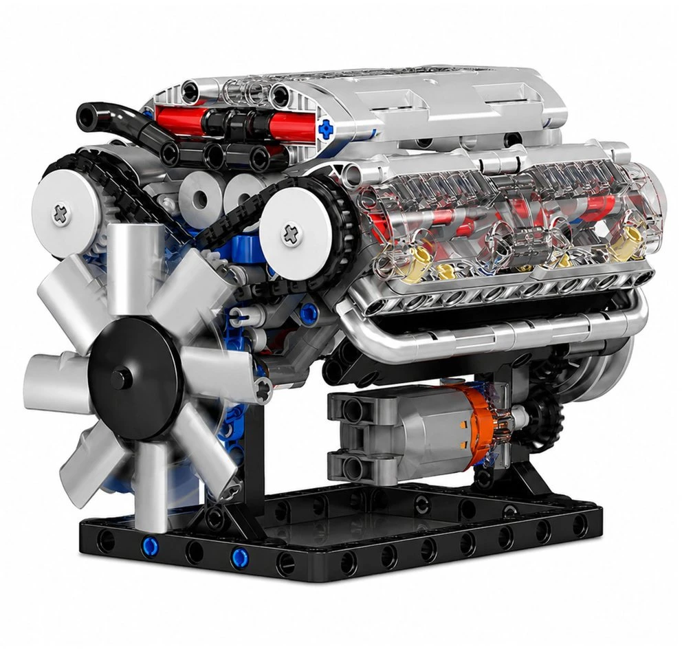 Lean Toys Konstruktoriaus rinkinys V8 variklis 552 vnt.