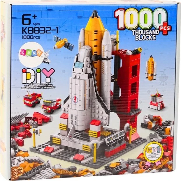 Lean Toys Konstravimo rinkinys vaikams Brick 6in1, 1000 detalių