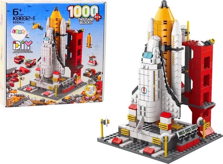 Lean Toys Konstravimo rinkinys vaikams Brick 6in1, 1000 detalių