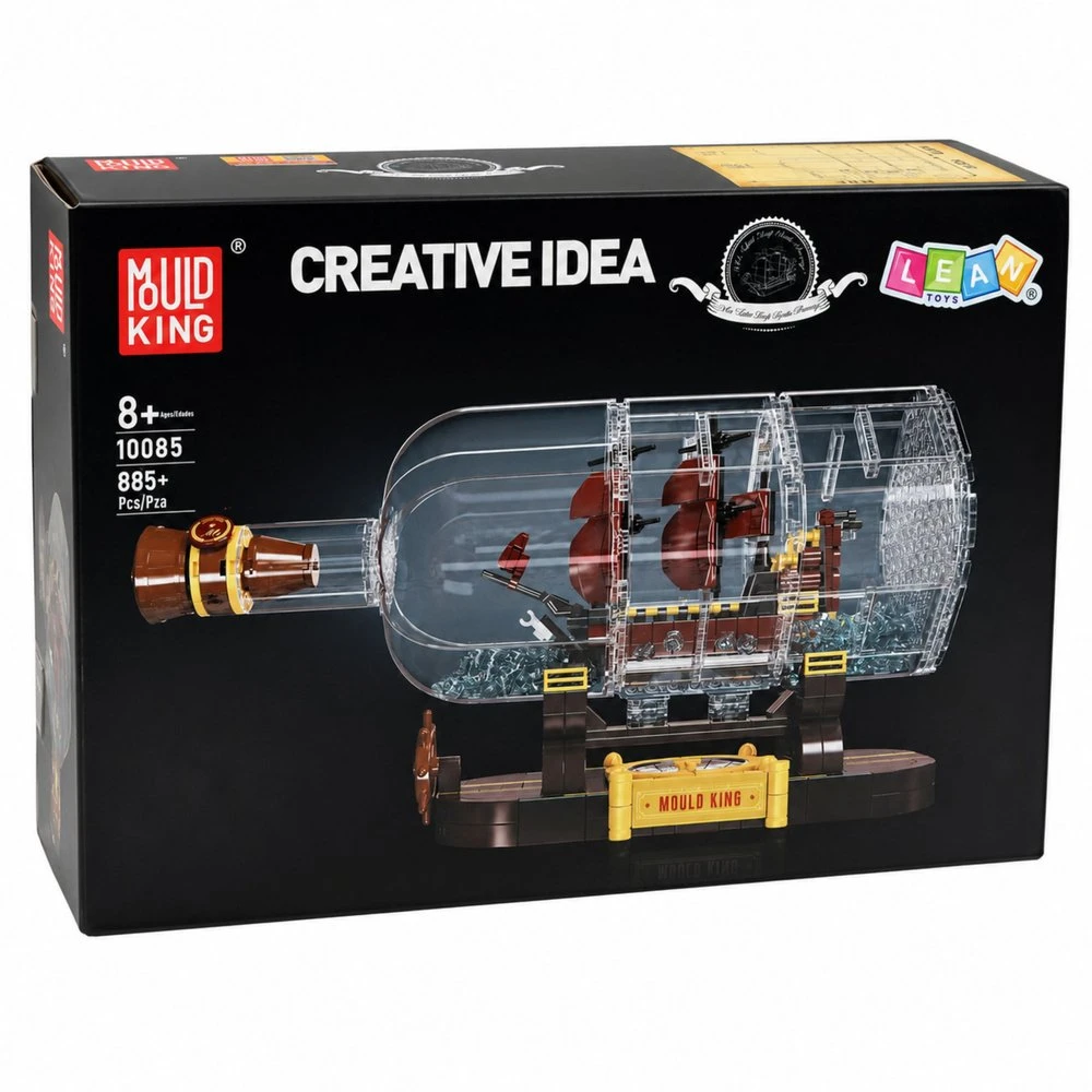 Lean Toys Statybinių kaladėlių rinkinys rudos spalvos 885 vnt.