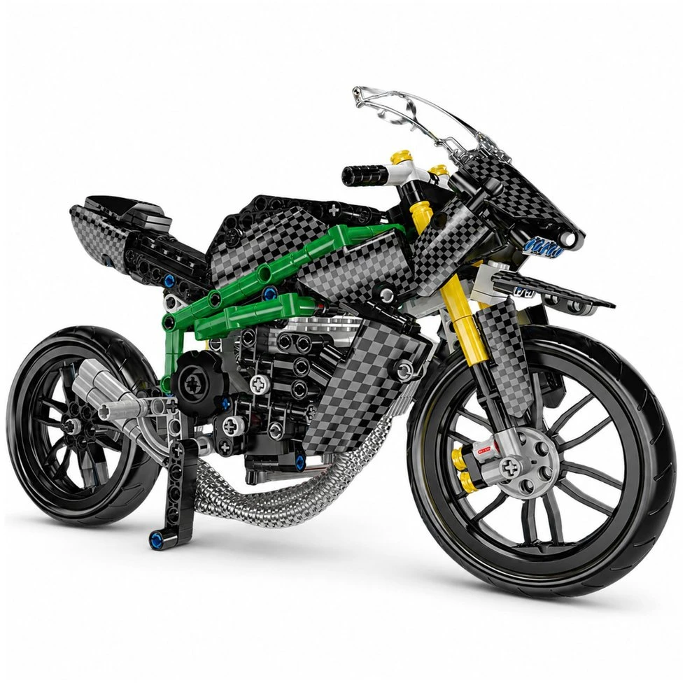 Lean Toys Statybinės kaladėlės juoda ir žalia 656 vnt.